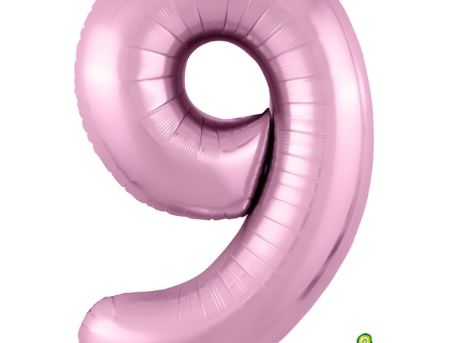 Фольгированная цифра "9" розовая Фото